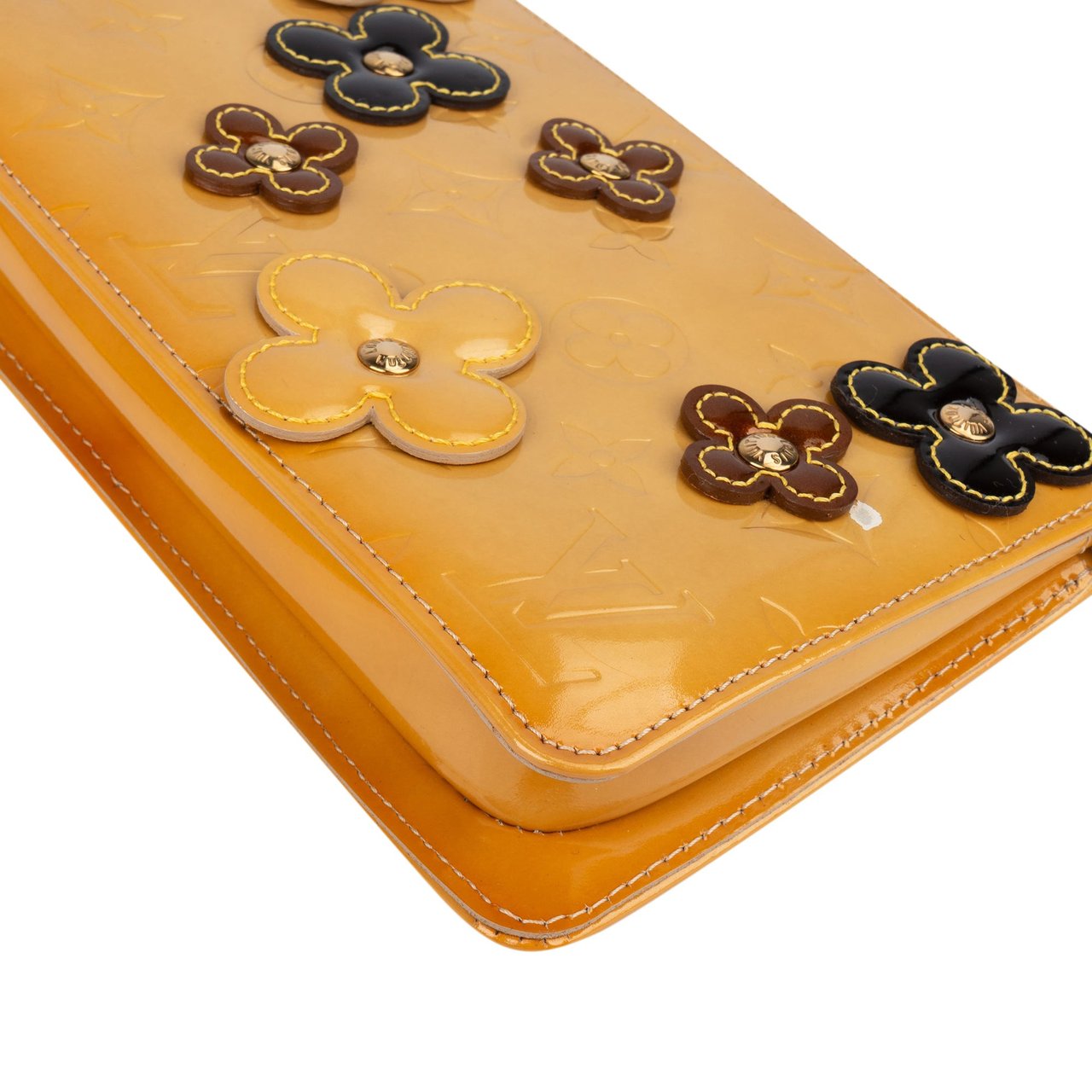 Louis Vuitton Louis Vuitton Monogram Vernis Fleurs Lexington Pochette Handbag Geel