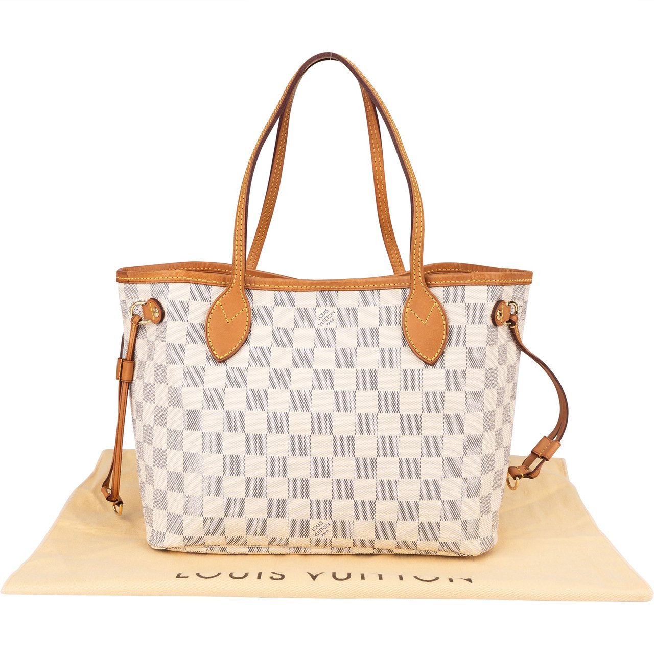Louis Vuitton Louis Vuitton Monogram Damier Azur Canvas Neverfull PM Shoulder Bag Wit
