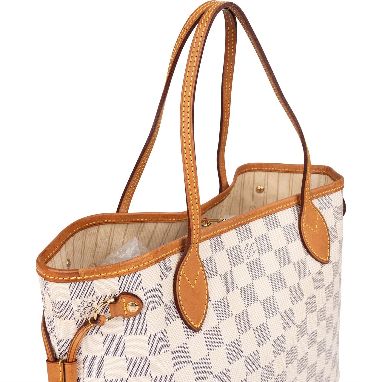 Louis Vuitton Louis Vuitton Monogram Damier Azur Canvas Neverfull PM Shoulder Bag Wit