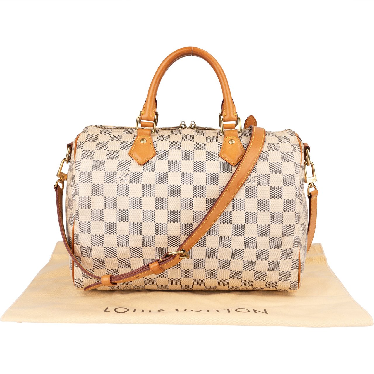 Louis Vuitton Louis Vuitton Monogram Damier Azur Speedy 30 Bandoulière Handbag Wit