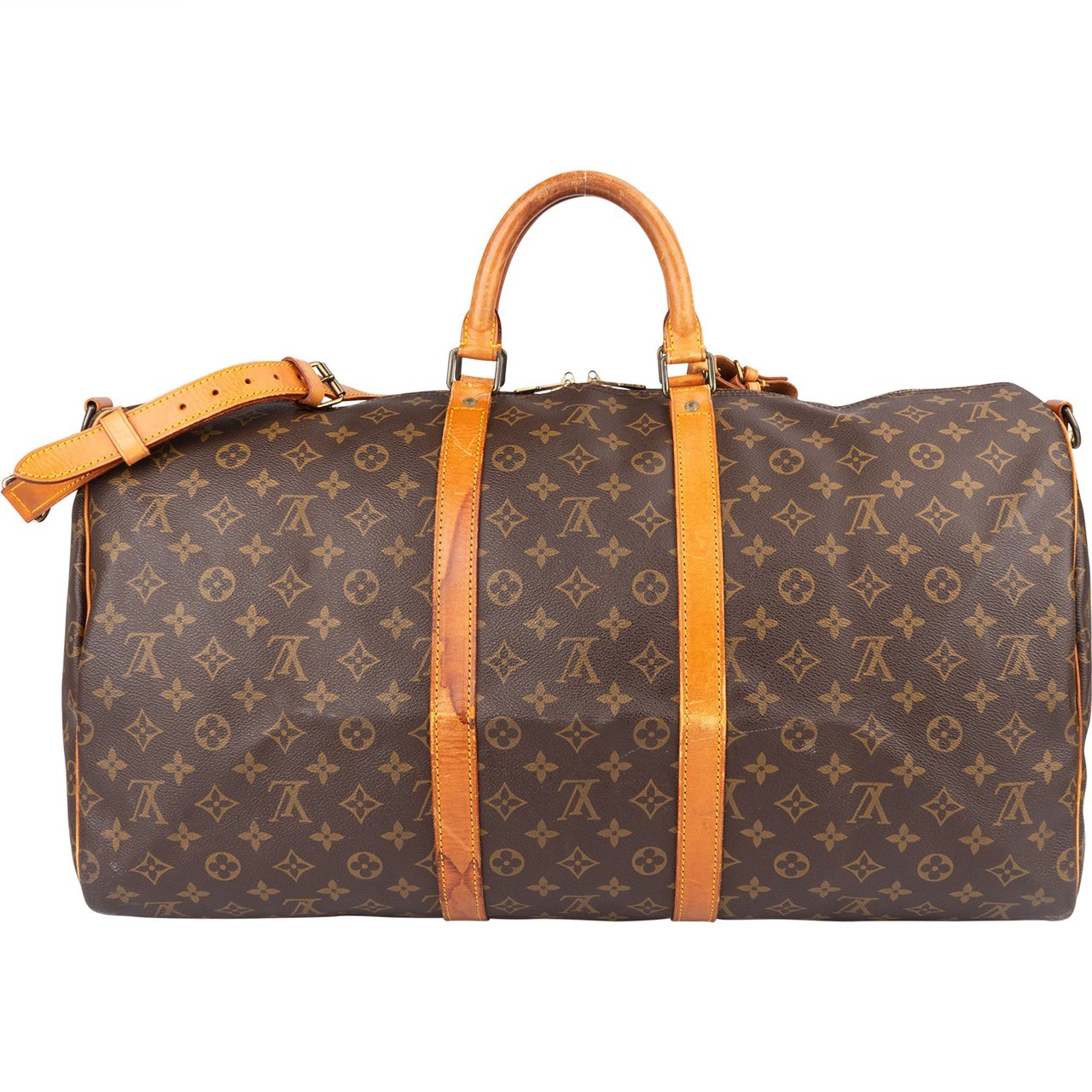 Louis Vuitton Louis Vuitton Monogram Canvas Keepall 55 Bandoulière Travel Bag Bruin