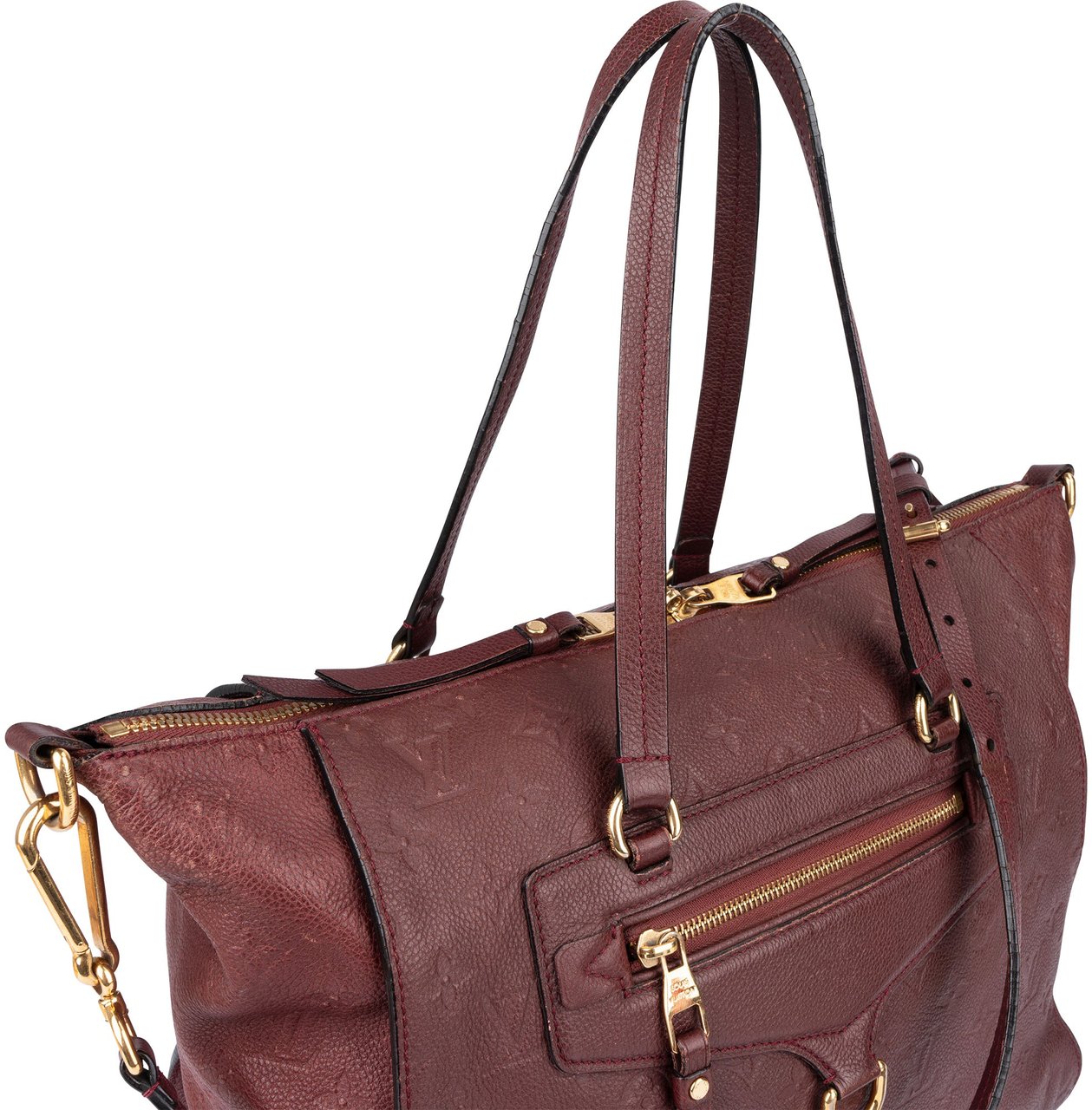 Louis Vuitton Louis Vuitton Burgundy Monogram Empreinte Leather Lumineuse PM Shoulder Bag Maroon