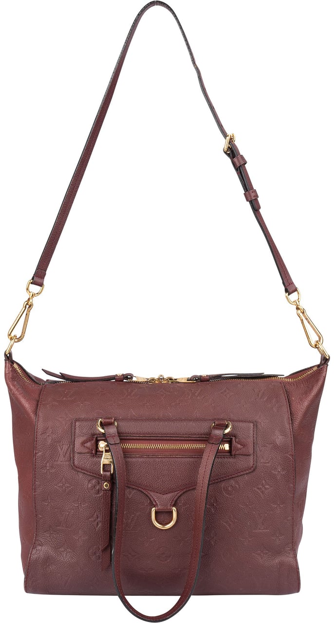 Louis Vuitton Burgundy Monogram Empreinte Leather Lumineuse PM Shoulder Bag Maroon