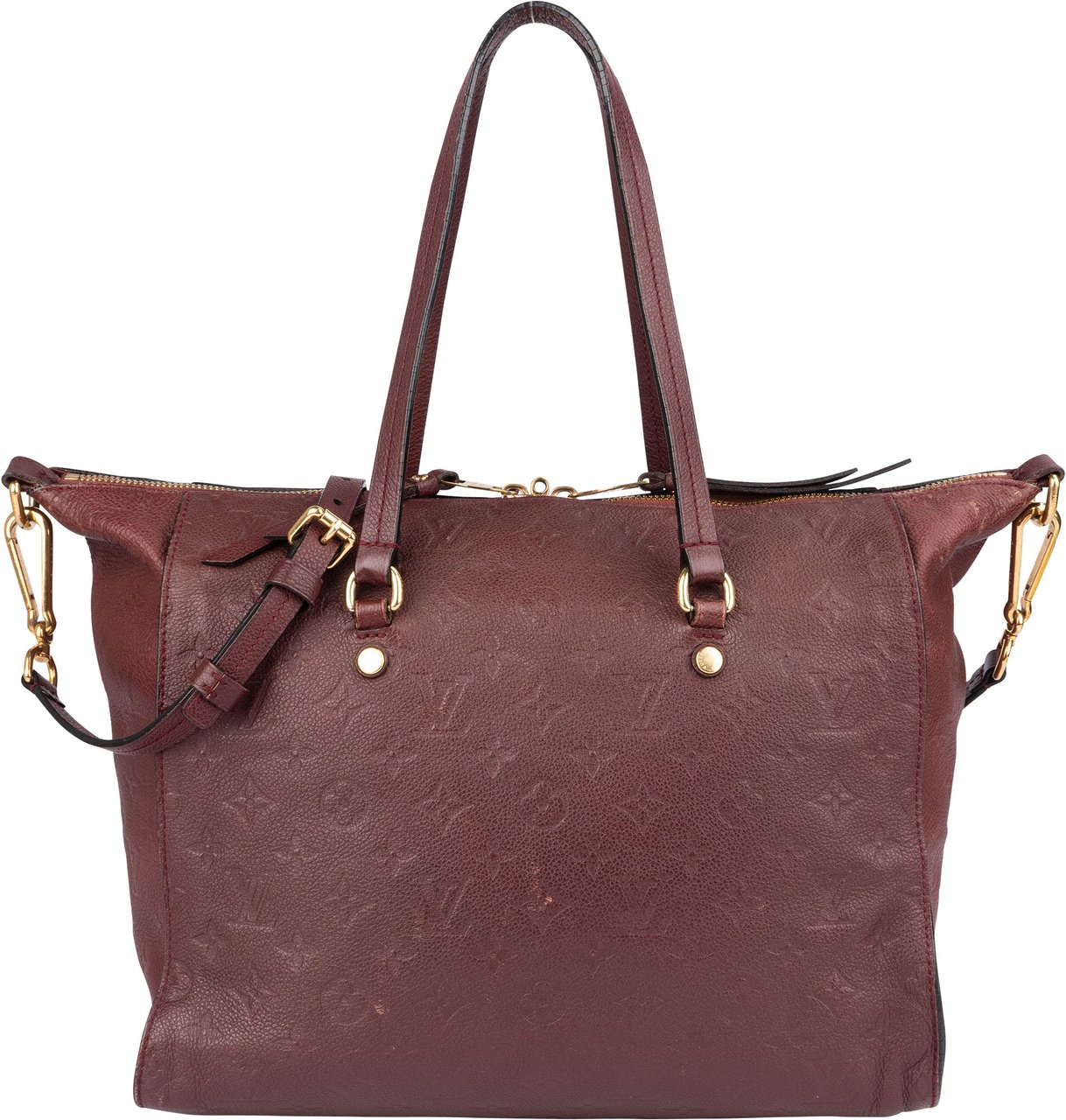 Louis Vuitton Louis Vuitton Burgundy Monogram Empreinte Leather Lumineuse PM Shoulder Bag Maroon