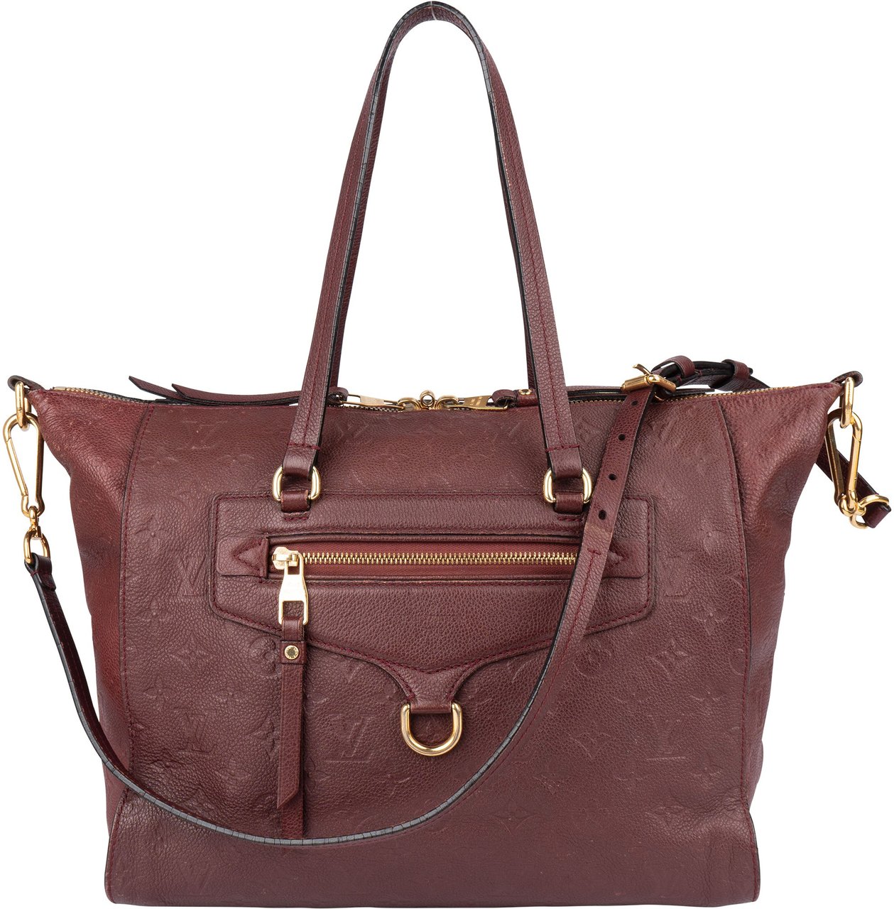 Louis Vuitton Burgundy Monogram Empreinte Leather Lumineuse PM Shoulder Bag Maroon
