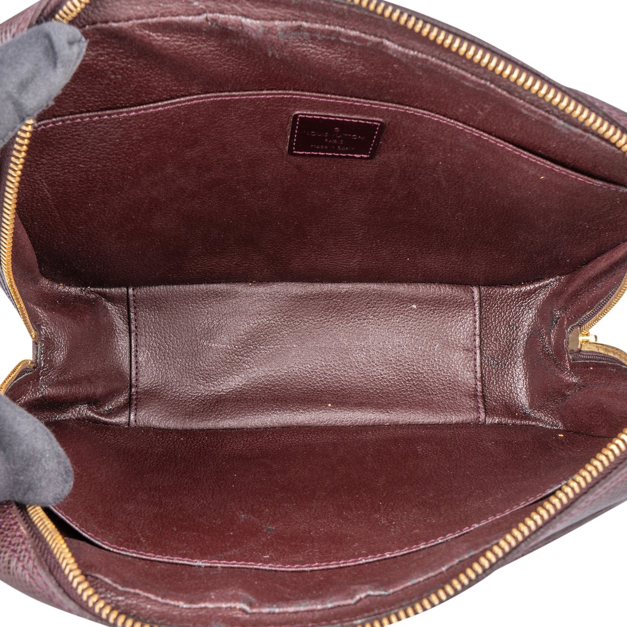 Louis Vuitton Louis Vuitton Taiga Leather Trousse Toilette Handbag Bruin