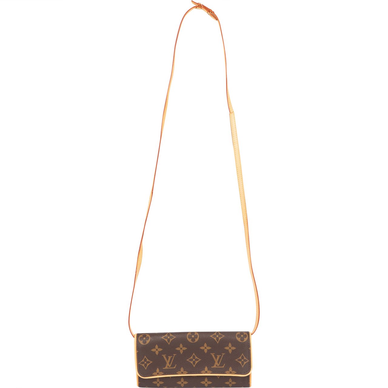 Louis Vuitton Louis Vuitton Monogram Canvas Pochette Twin PM Crossbody Bag Bruin