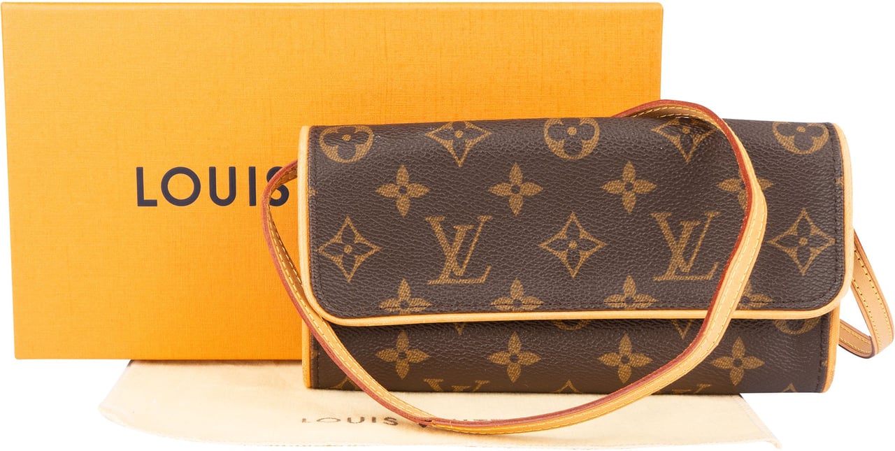 Louis Vuitton Louis Vuitton Monogram Canvas Pochette Twin PM Crossbody Bag Bruin