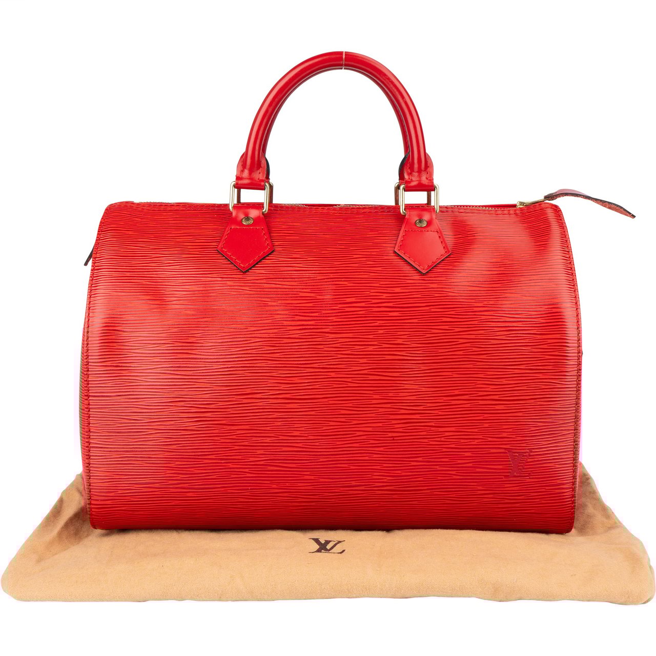 Louis Vuitton Louis Vuitton Red Epi Leather Speedy 30 Handbag Rood