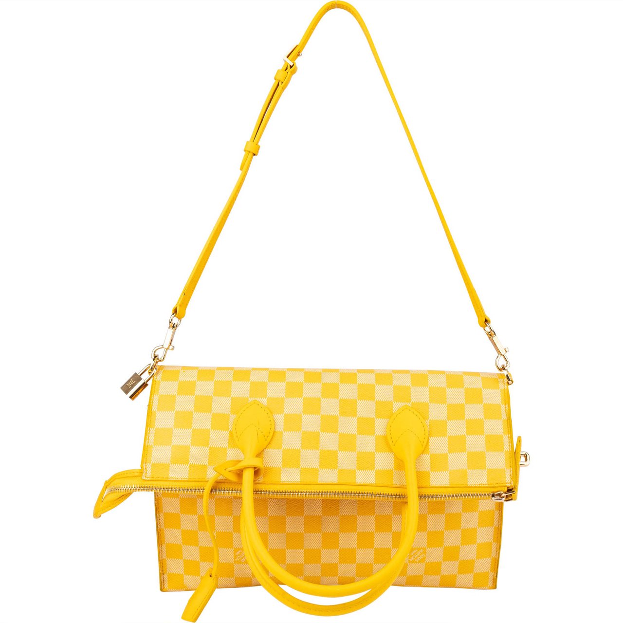 Louis Vuitton Monogram Damier Pop Canvas Takeoff Noxos Mobile Handbag Geel
