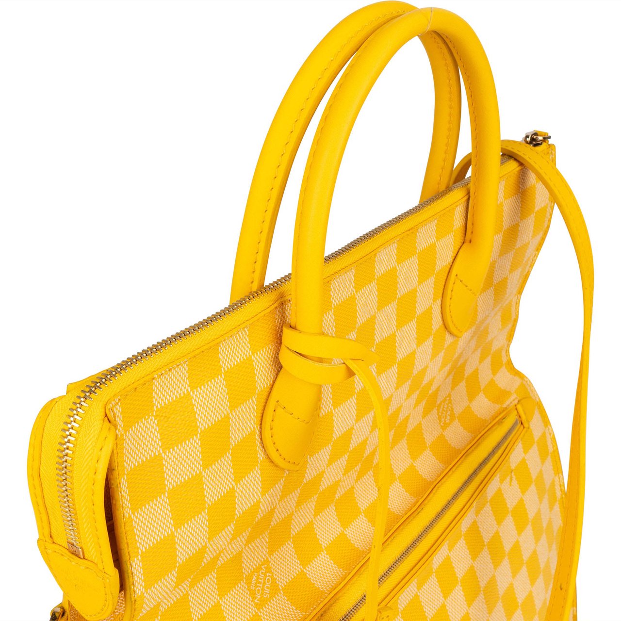 Louis Vuitton Monogram Damier Pop Canvas Takeoff Noxos Mobile Handbag Geel