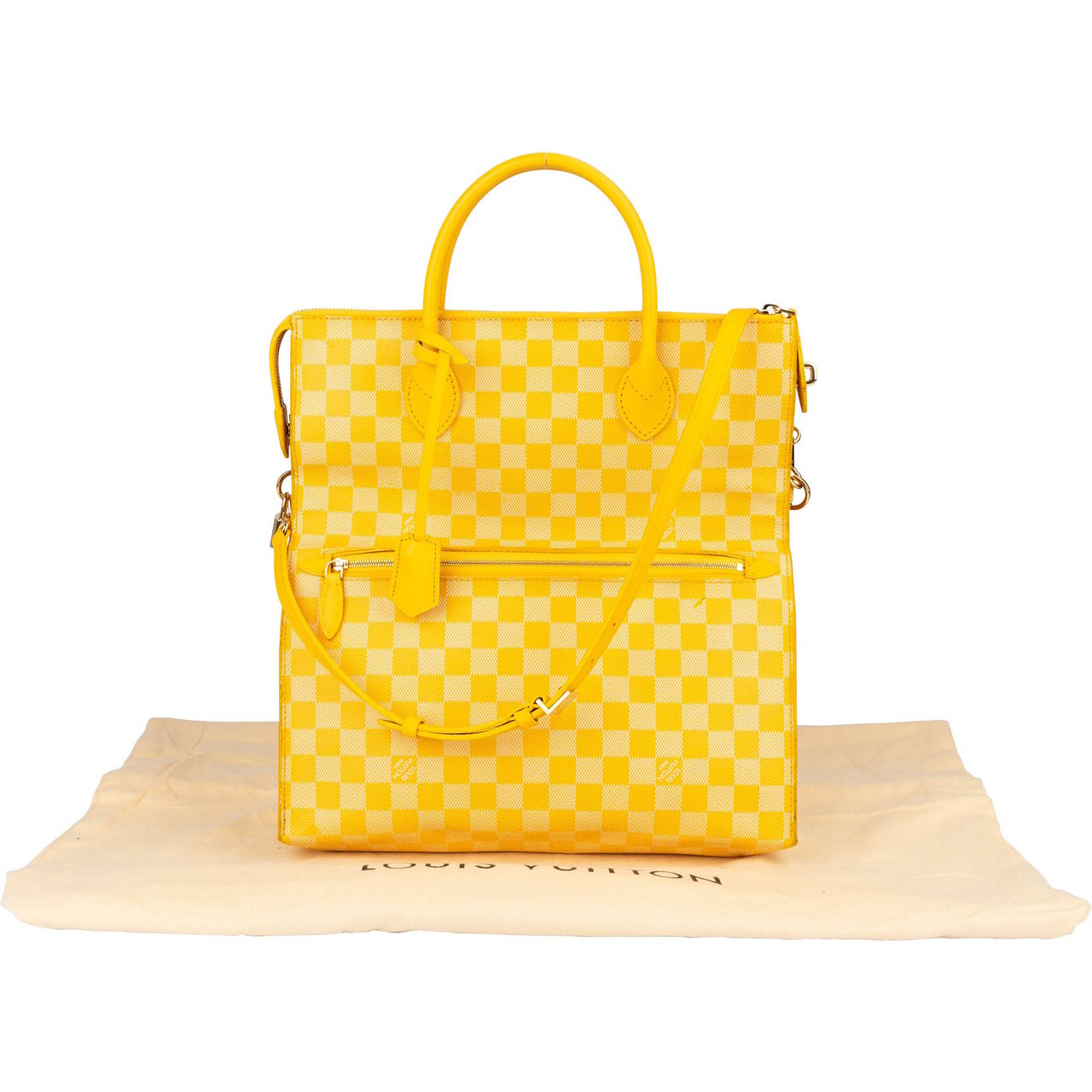 Louis Vuitton Monogram Damier Pop Canvas Takeoff Noxos Mobile Handbag Geel