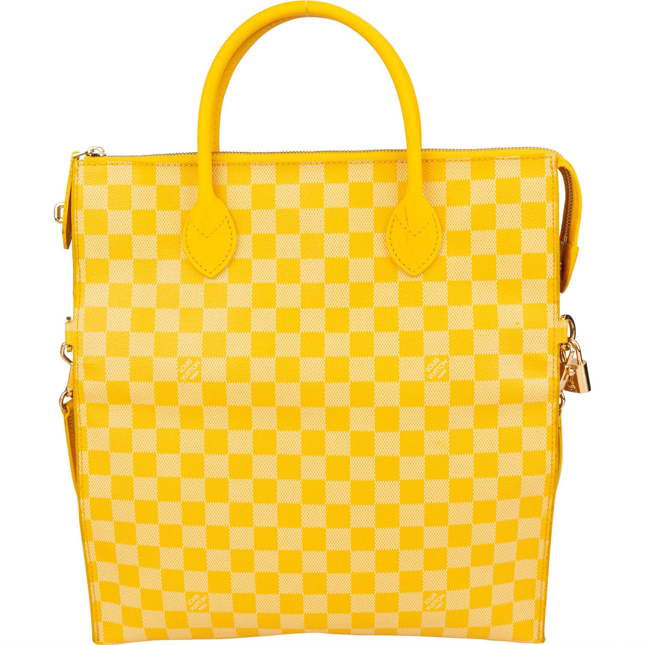 Louis Vuitton Monogram Damier Pop Canvas Takeoff Noxos Mobile Handbag Geel