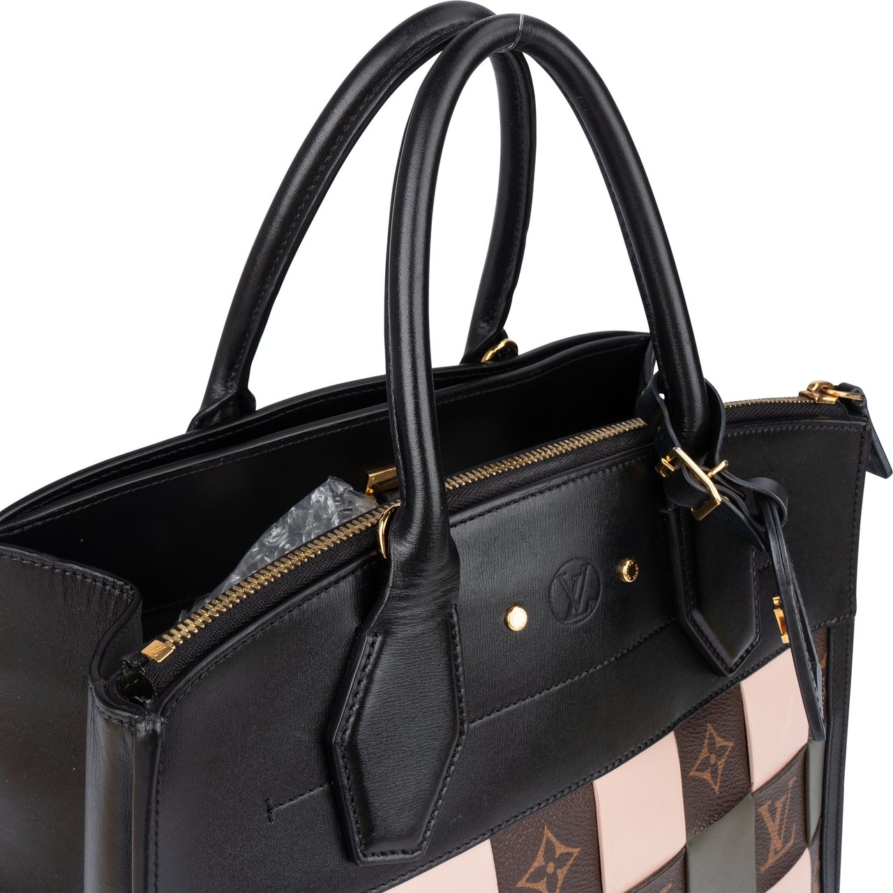 Louis Vuitton Louis Vuitton Canvas Tressage Monogram City Steamer MM Handbag Zwart