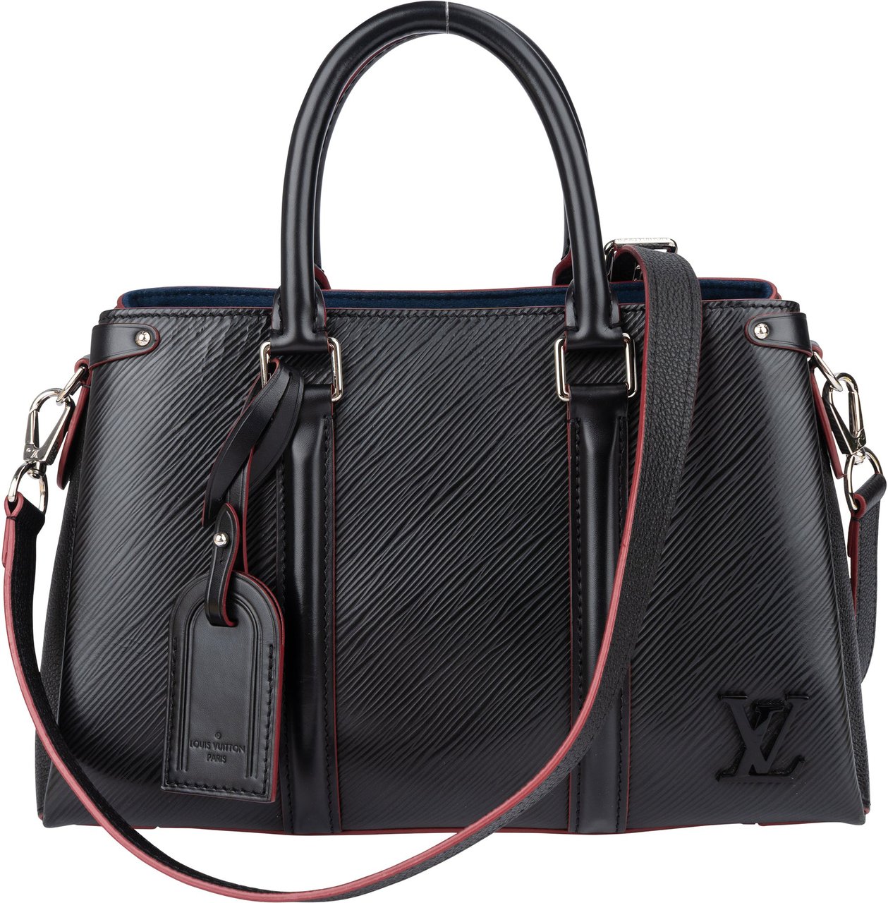 Louis Vuitton Louis Vuitton Noir Epi Leather Soufflot BB Handbag Zwart