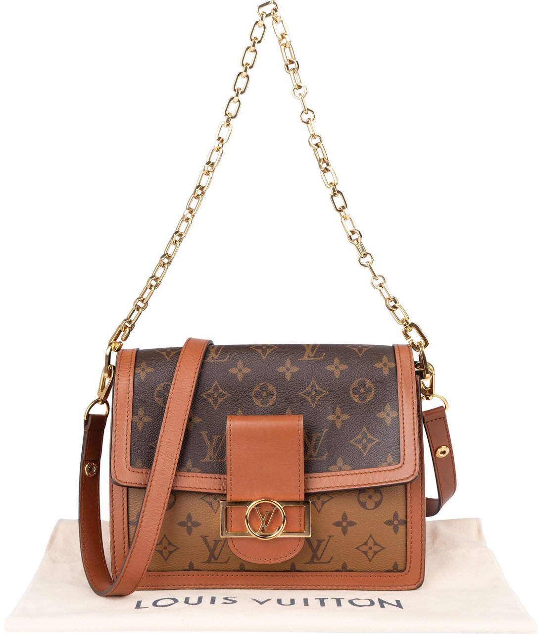 Louis Vuitton Monogram Canvas Dauphine MM Autres Crossbody Bag Bruin