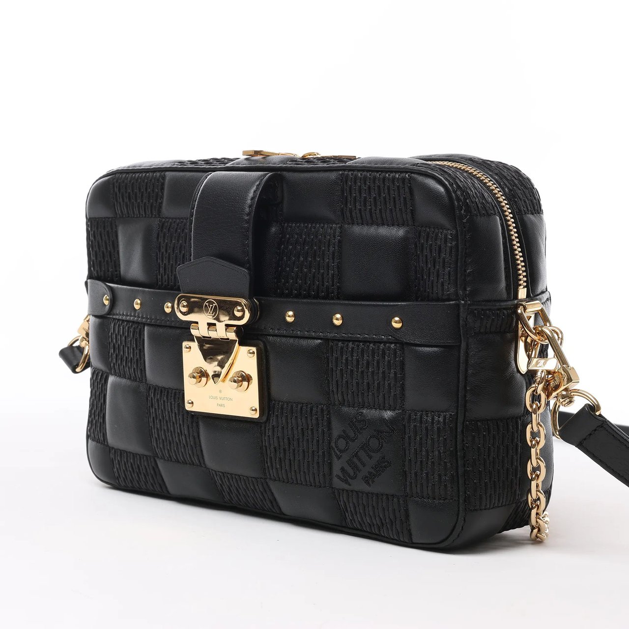 Louis Vuitton Louis Vuitton Damier Quilt Troca MM Crossbody Bag in Black M59114 Zwart