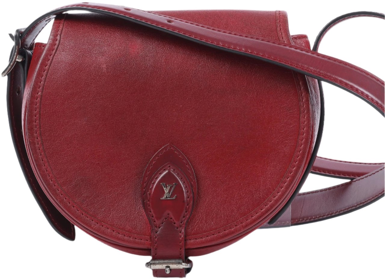 Louis Vuitton Louis Vuitton LV logo x Leather Tanblan Crossbody Bag in Red M55506 Rood