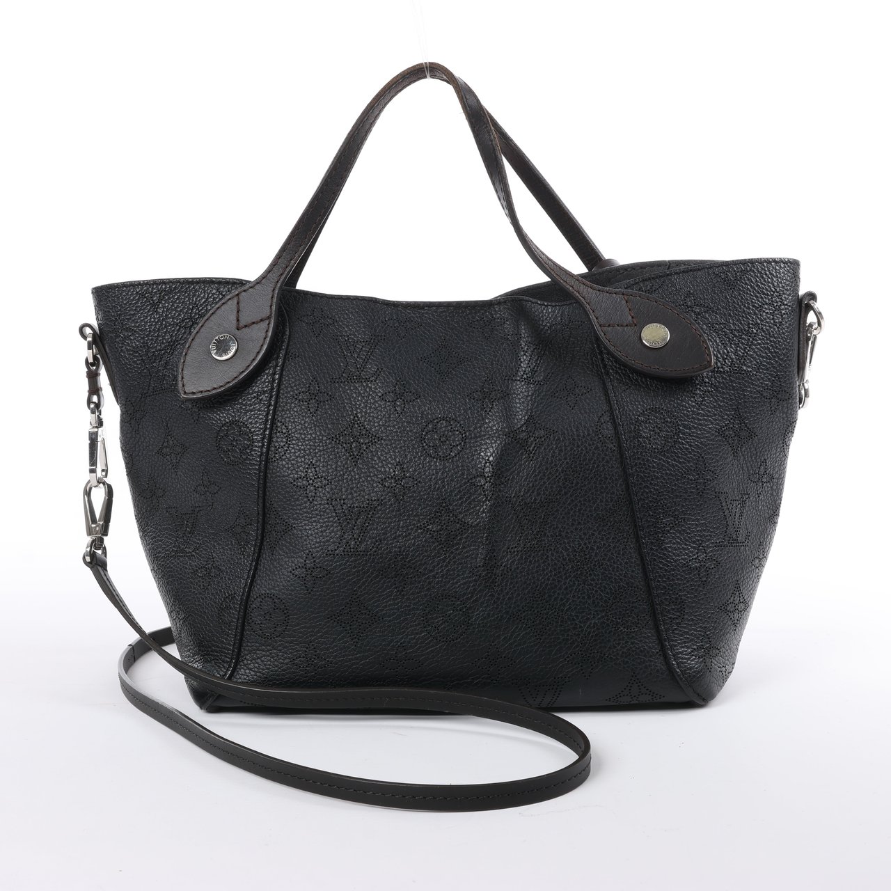 Louis Vuitton Louis Vuitton Hina Monogram Mahina Leather Shoulder Bag in Black M54350 Zwart