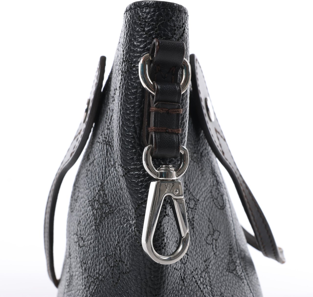 Louis Vuitton Louis Vuitton Hina Monogram Mahina Leather Shoulder Bag in Black M54350 Zwart