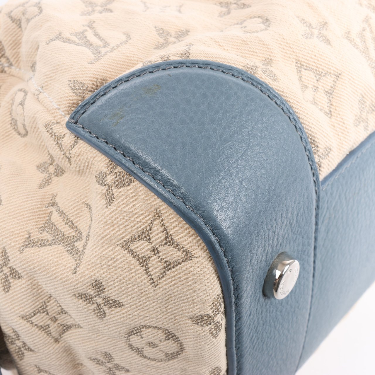 Louis Vuitton Louis Vuitton Monogram Denim Speedy Round GM 2Way Handbag in Beige Beige