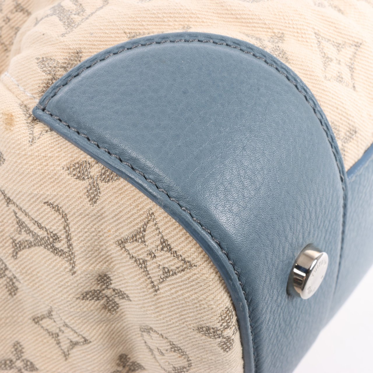 Louis Vuitton Louis Vuitton Monogram Denim Speedy Round GM 2Way Handbag in Beige Beige