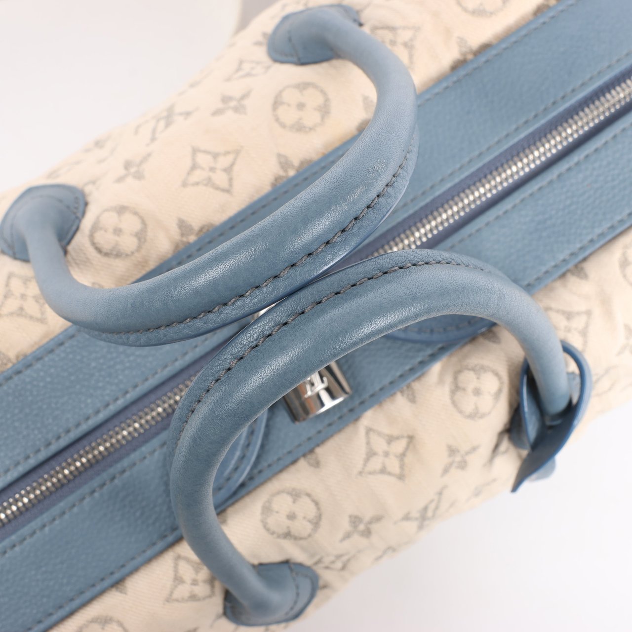 Louis Vuitton Louis Vuitton Monogram Denim Speedy Round GM 2Way Handbag in Beige Beige