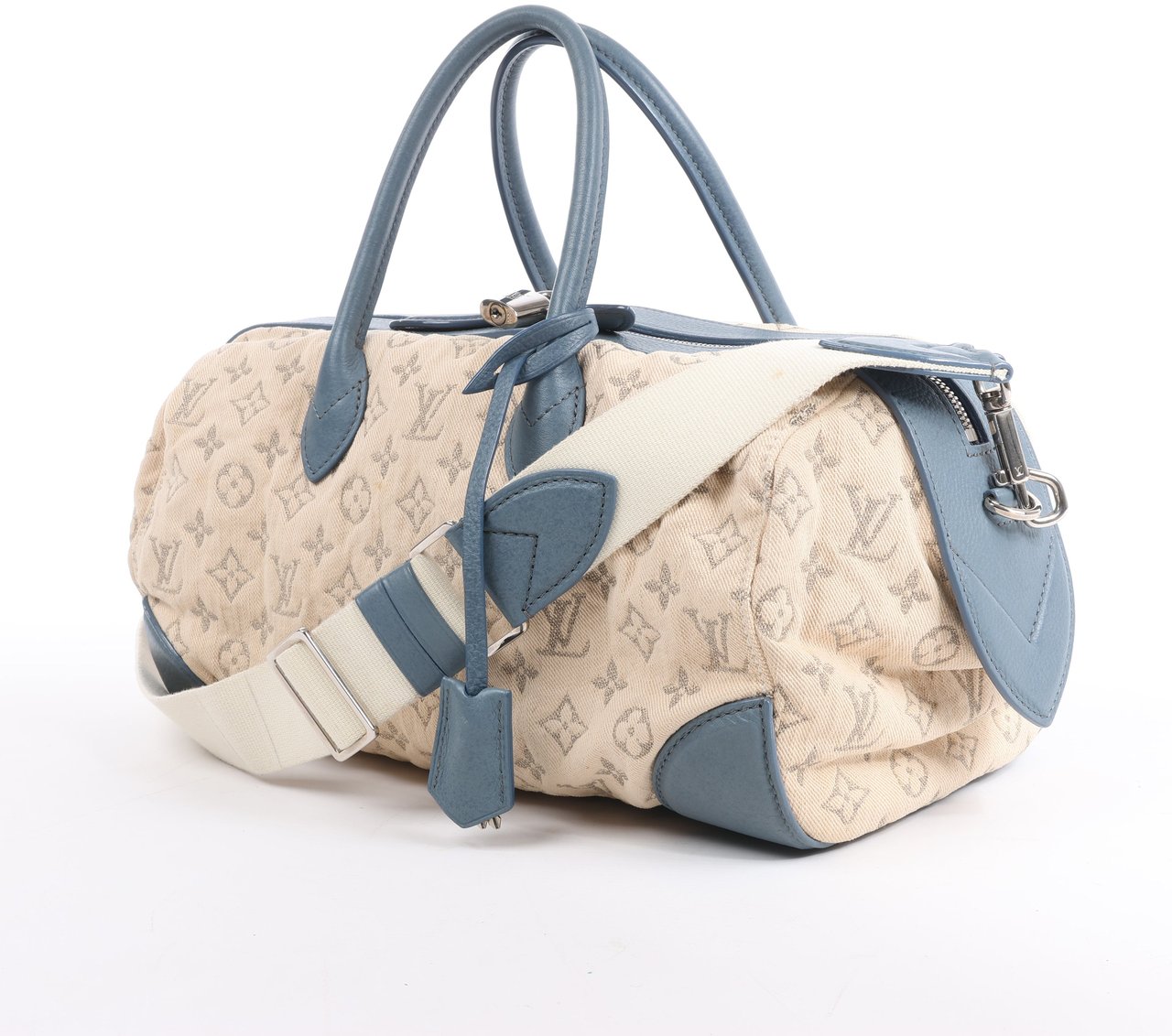 Louis Vuitton Louis Vuitton Monogram Denim Speedy Round GM 2Way Handbag in Beige Beige
