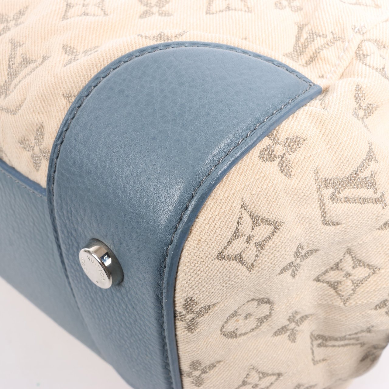 Louis Vuitton Louis Vuitton Monogram Denim Speedy Round GM 2Way Handbag in Beige Beige