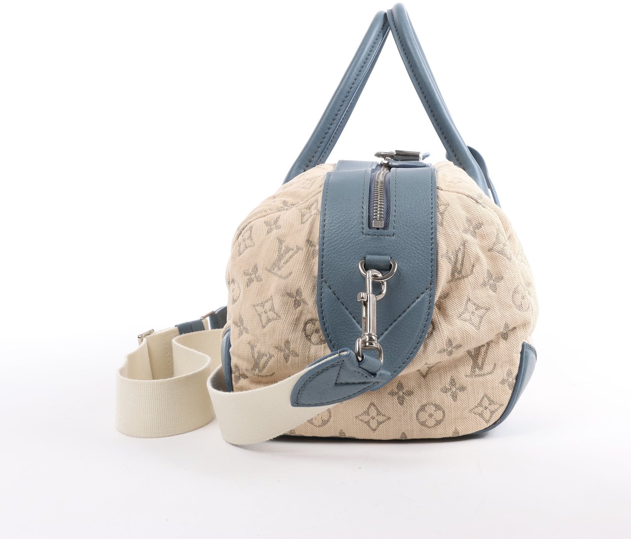 Louis Vuitton Louis Vuitton Monogram Denim Speedy Round GM 2Way Handbag in Beige Beige
