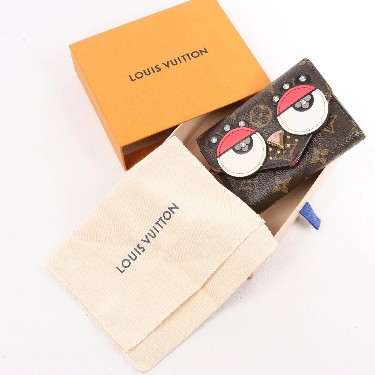 Louis Vuitton Louis Vuitton Monogram Portefeuille Victorine Lovely Bird in Red M67244 Bruin