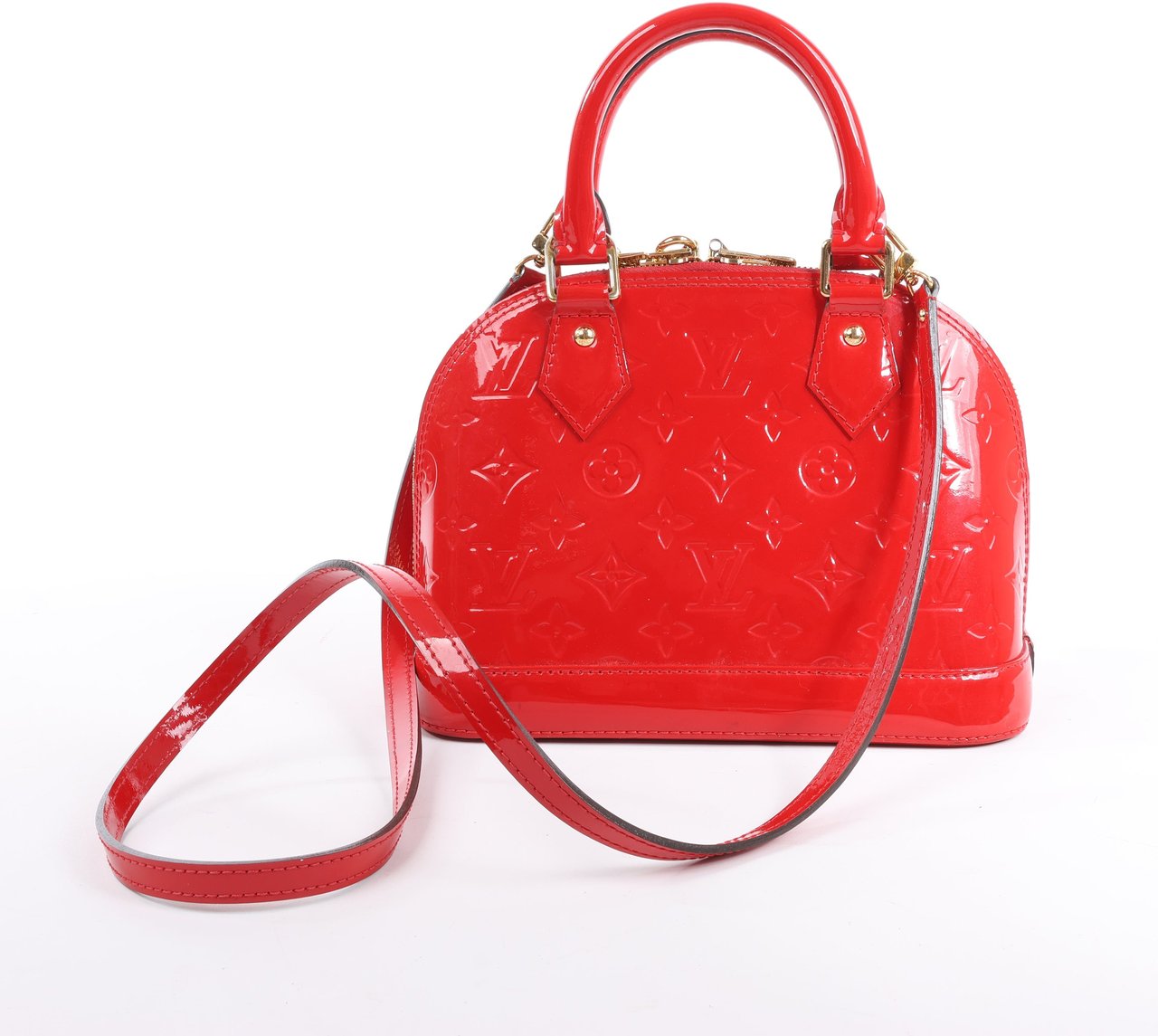 Louis Vuitton Louis Vuitton Monogram Vernis Alma BB Handbag in Red M90174 Rood