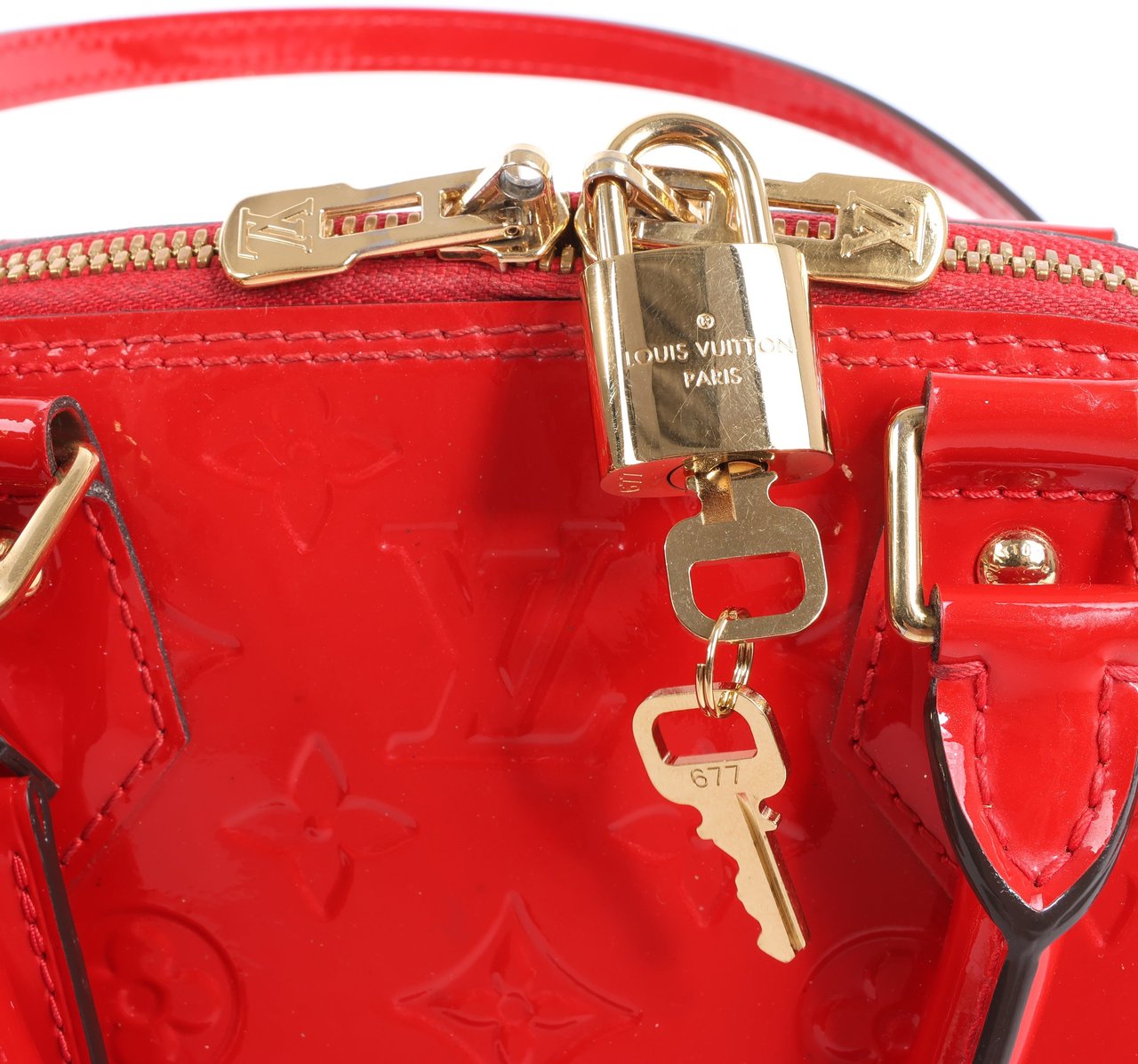 Louis Vuitton Louis Vuitton Monogram Vernis Alma BB Handbag in Red M90174 Rood