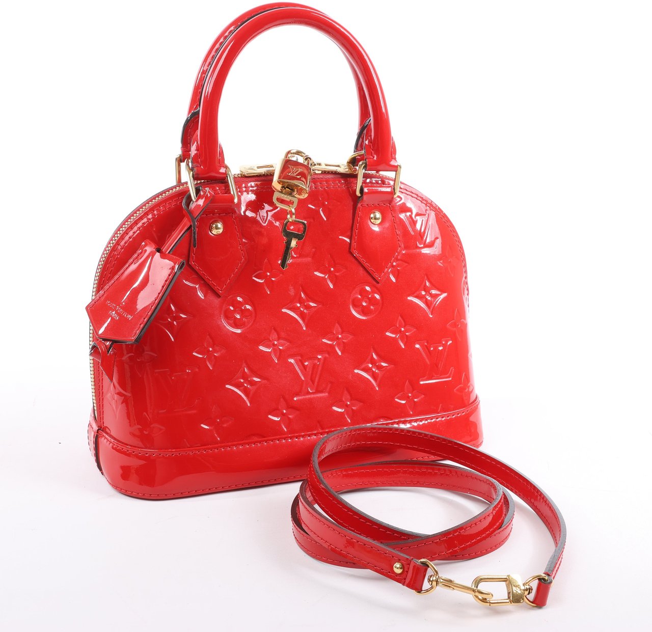Louis Vuitton Louis Vuitton Monogram Vernis Alma BB Handbag in Red M90174 Rood