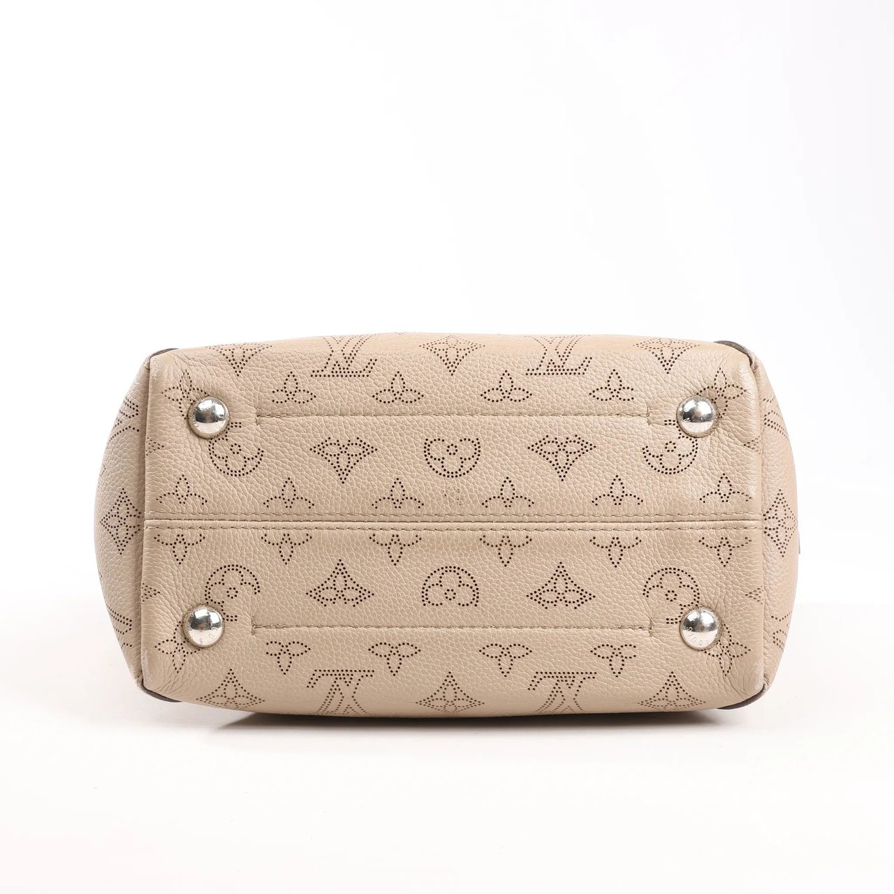 Louis Vuitton Louis Vuitton Hina Monogram Mahina Leather Shoulder Bag in Beige M54351 Beige