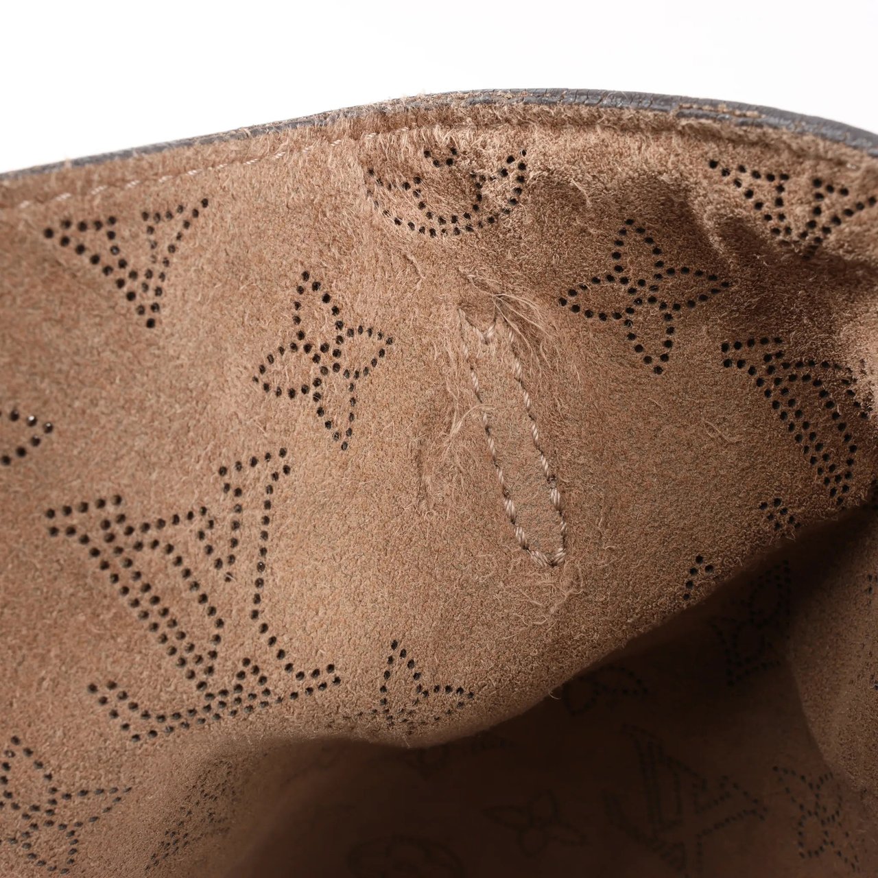 Louis Vuitton Louis Vuitton Hina Monogram Mahina Leather Shoulder Bag in Beige M54351 Beige