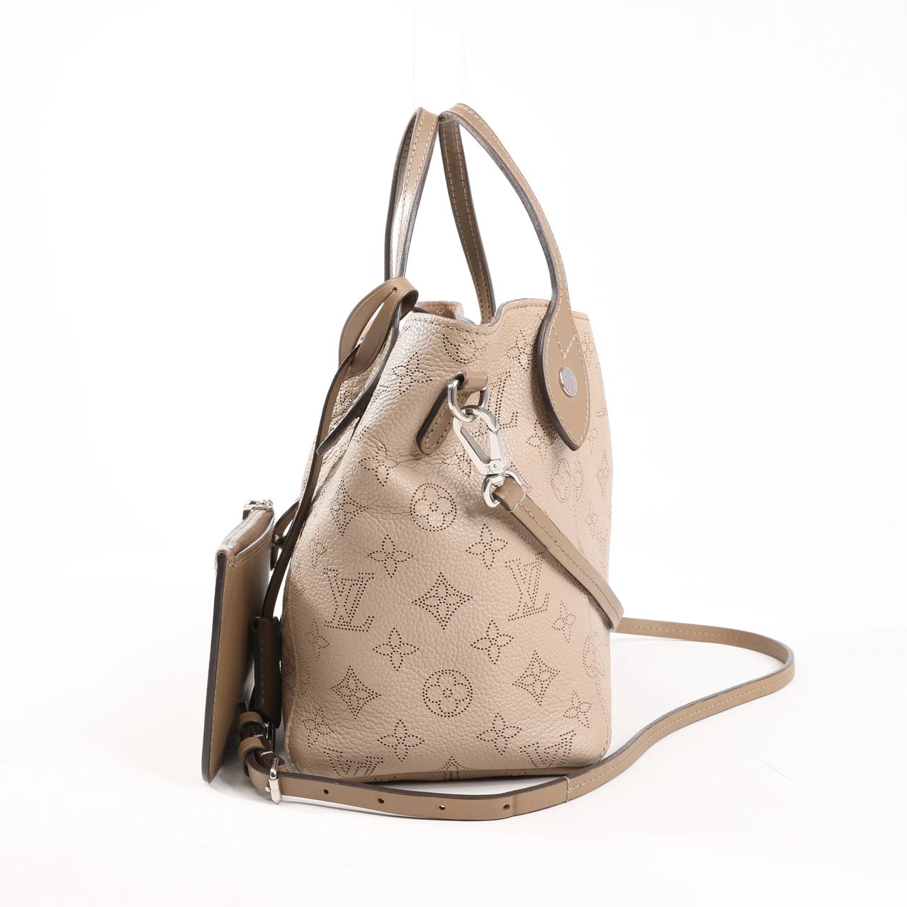 Louis Vuitton Louis Vuitton Hina Monogram Mahina Leather Shoulder Bag in Beige M54351 Beige