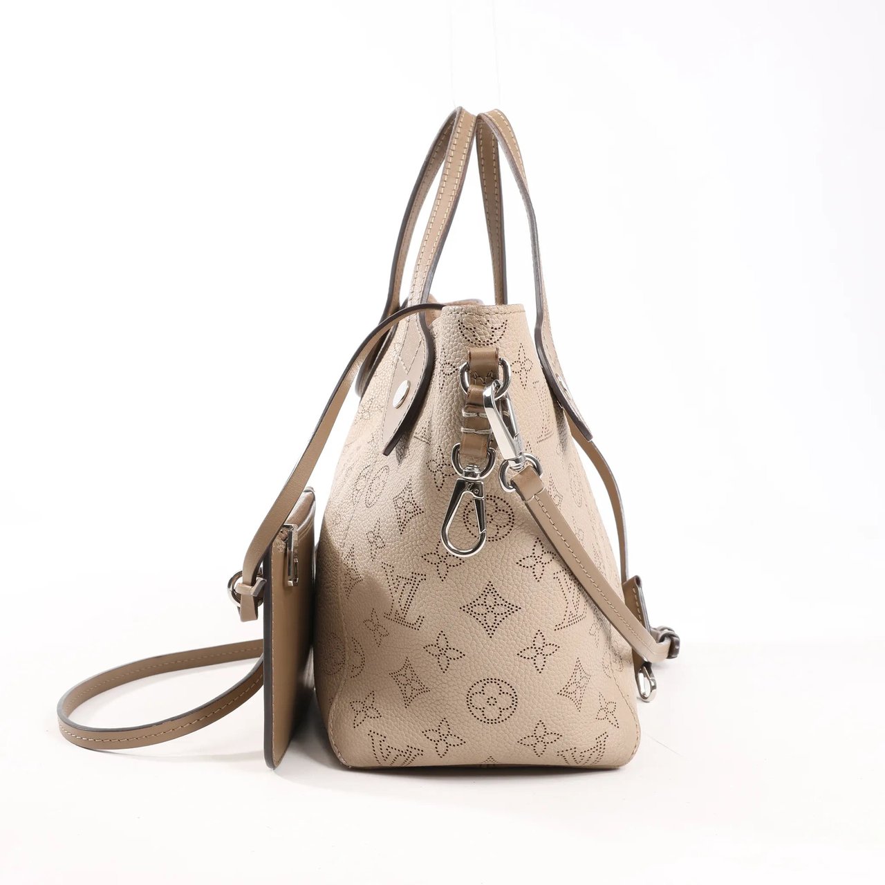 Louis Vuitton Louis Vuitton Hina Monogram Mahina Leather Shoulder Bag in Beige M54351 Beige