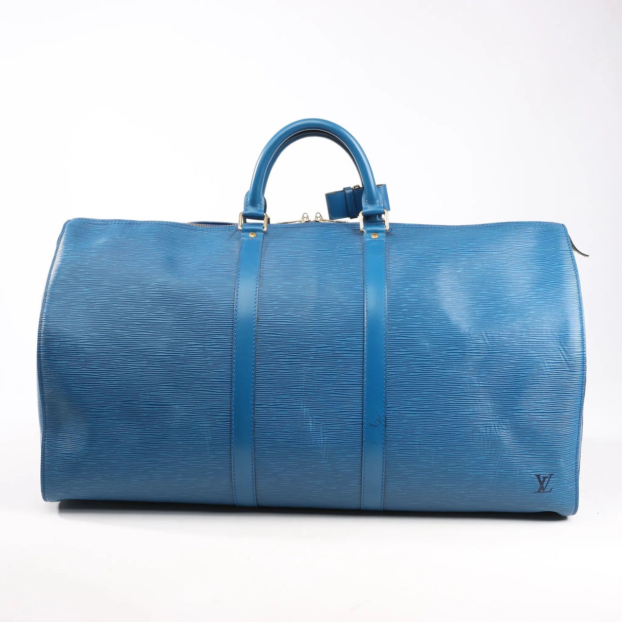 Louis Vuitton Louis Vuitton Epi Leather Keepall 55 Travel Bag in Blue M42955 Zwart