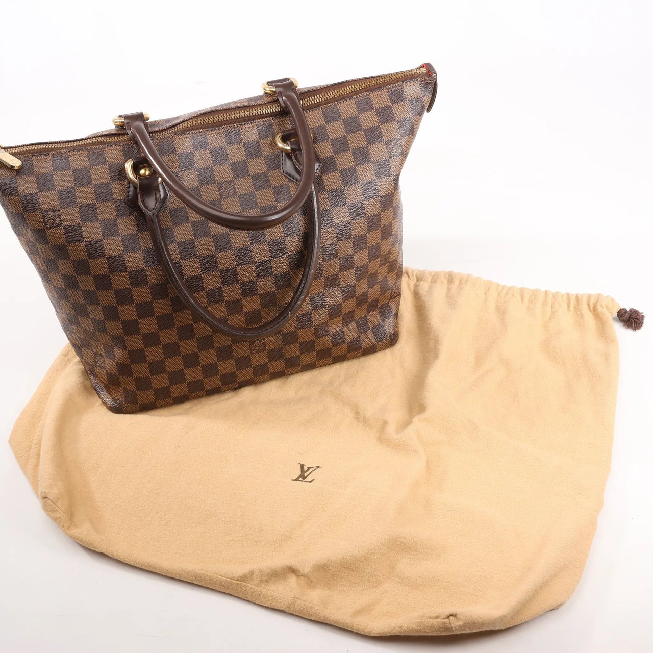 Louis Vuitton Louis Vuitton Damier Ebene Saleya MM Handbag in Brown N51182 Bruin