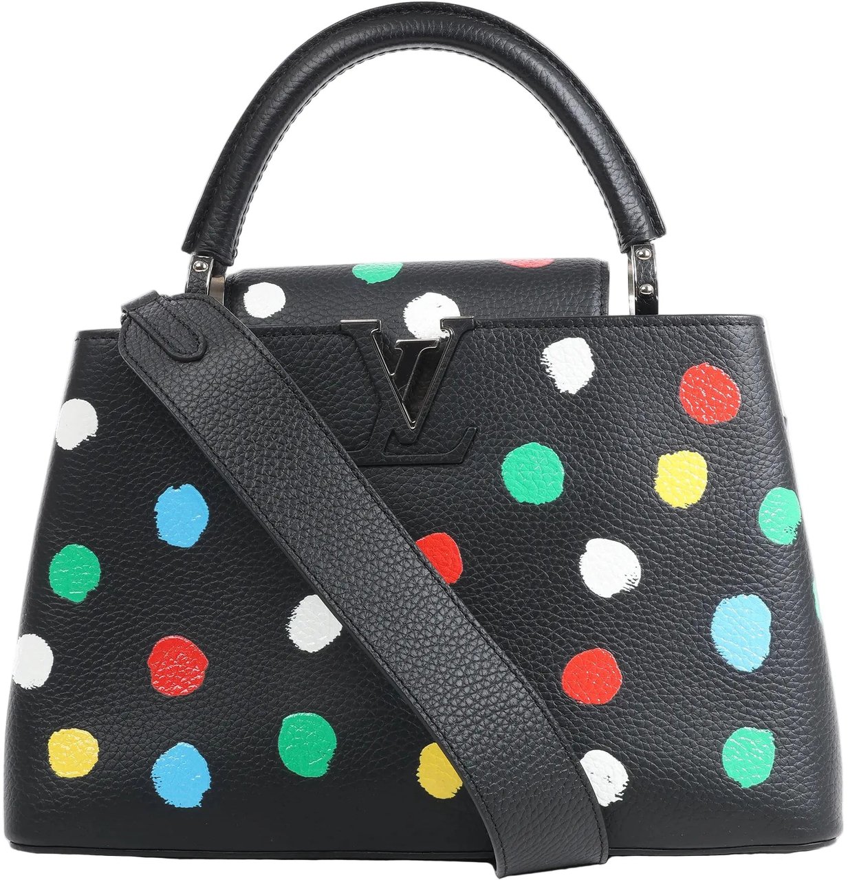 Louis Vuitton Louis Vuitton x Taurillon Capucines MM 2Way Handbag in Black M21663 Zwart