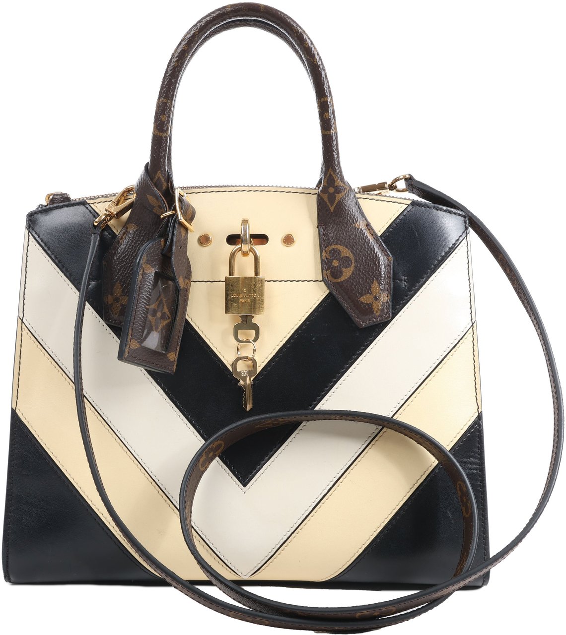 Louis Vuitton Louis Vuitton LV Logo City Steamer PM Handbag in Beige x Black Divers