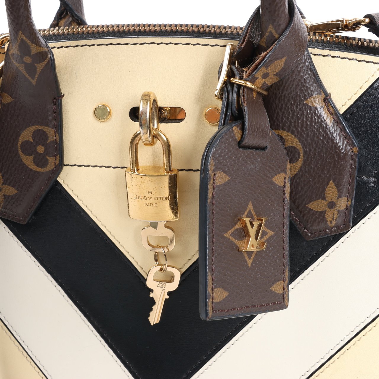 Louis Vuitton Louis Vuitton LV Logo City Steamer PM Handbag in Beige x Black Divers