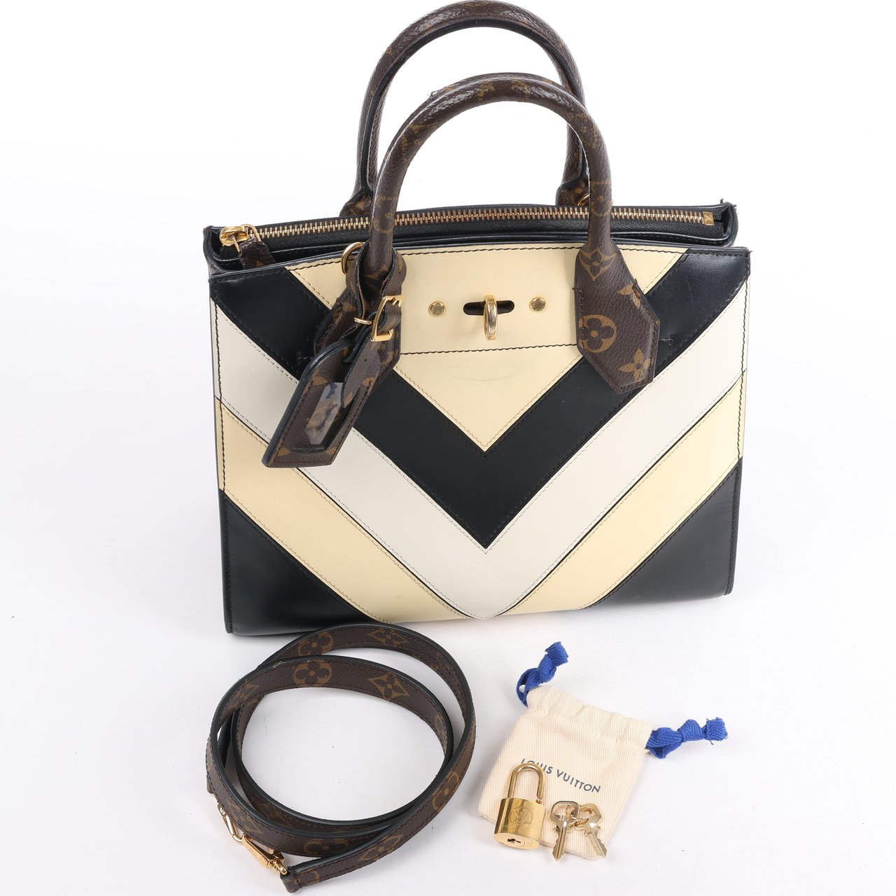 Louis Vuitton Louis Vuitton LV Logo City Steamer PM Handbag in Beige x Black Divers