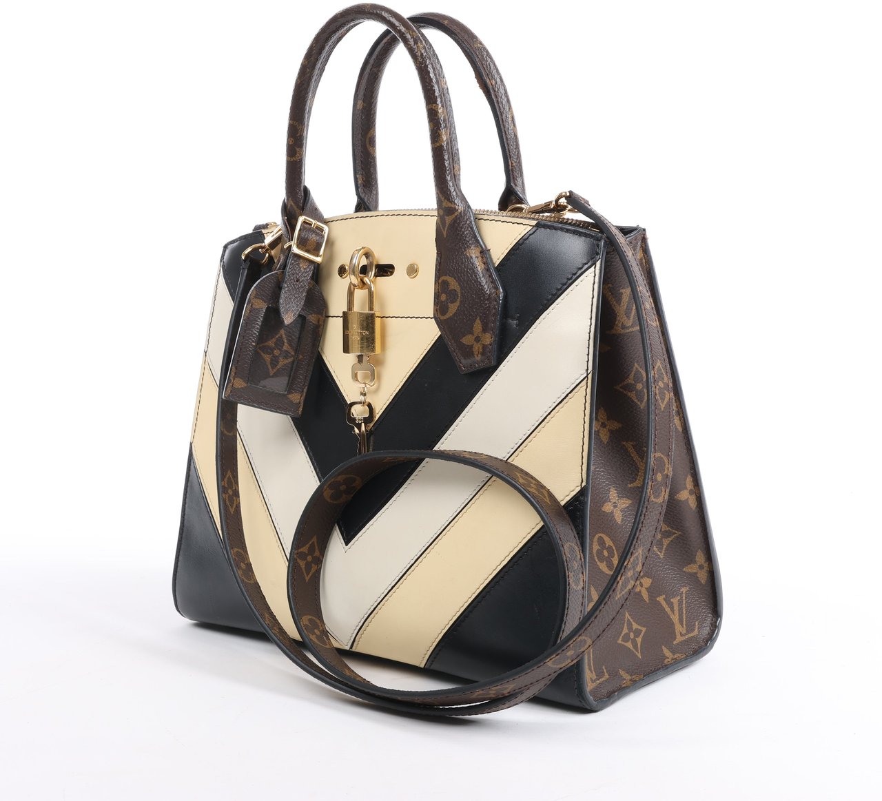 Louis Vuitton Louis Vuitton LV Logo City Steamer PM Handbag in Beige x Black Divers