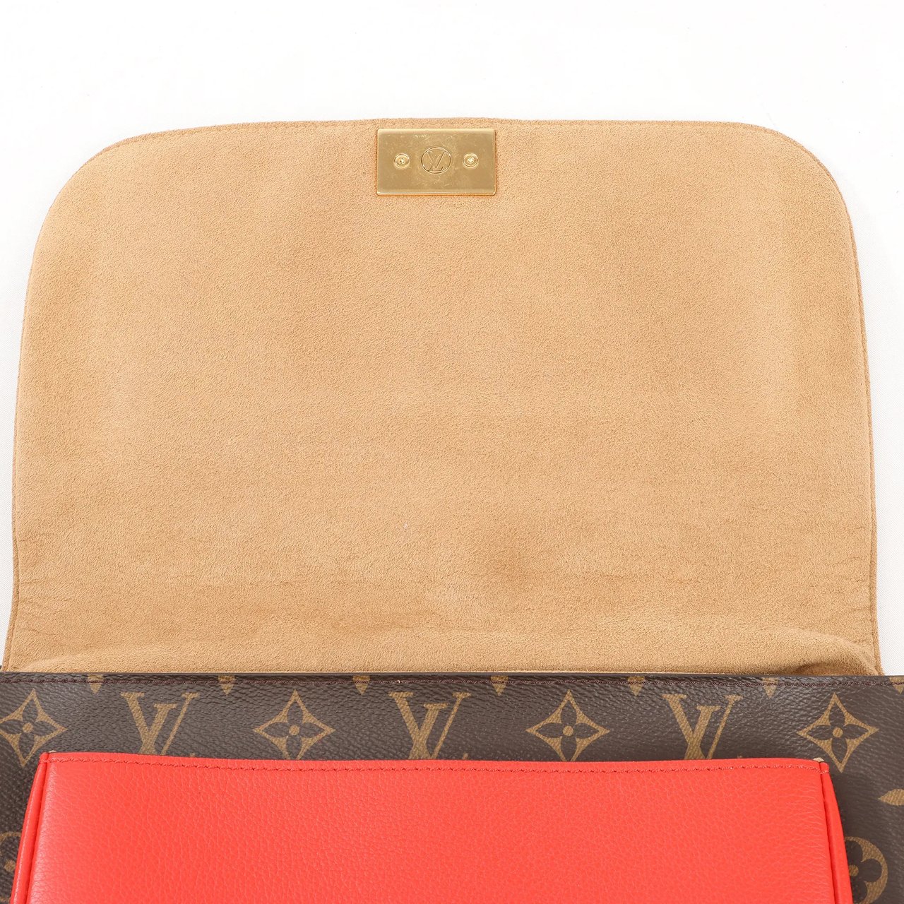 Louis Vuitton Louis Vuitton Monogram Marignan 2Way Female Handbag in Brown x Red M44286 Divers