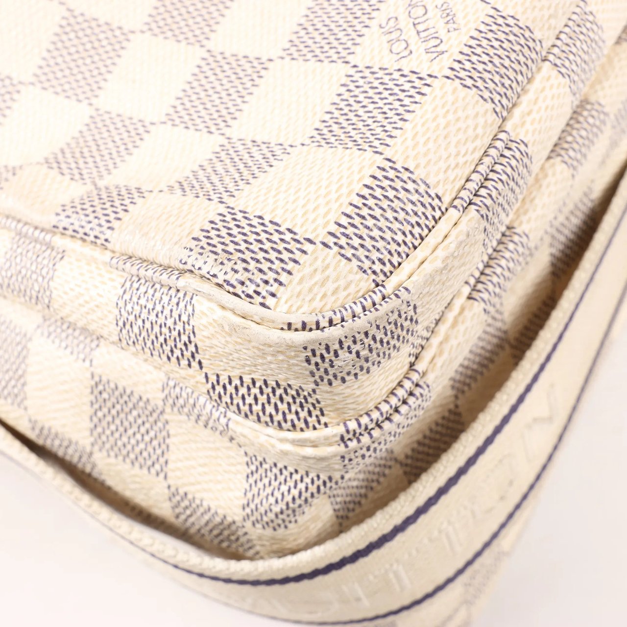 Louis Vuitton Louis Vuitton Damier Azur Naviglio Shoulder Bag in Beige N51189 Beige