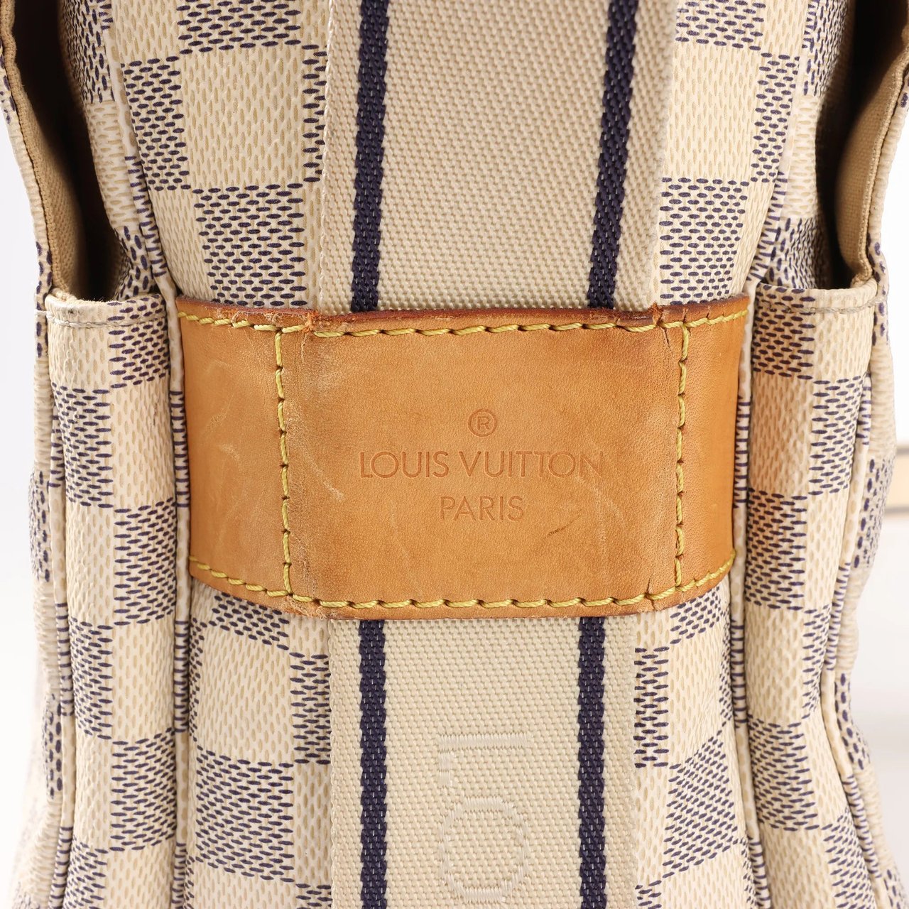 Louis Vuitton Louis Vuitton Damier Azur Naviglio Shoulder Bag in Beige N51189 Beige