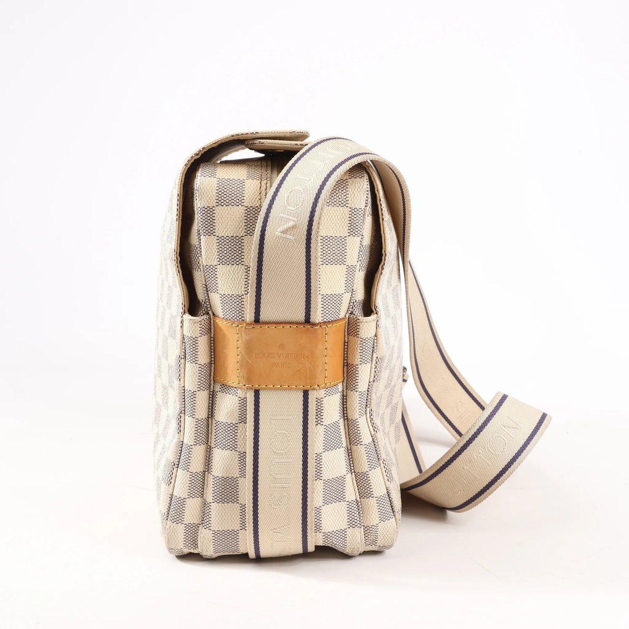 Louis Vuitton Louis Vuitton Damier Azur Naviglio Shoulder Bag in Beige N51189 Beige