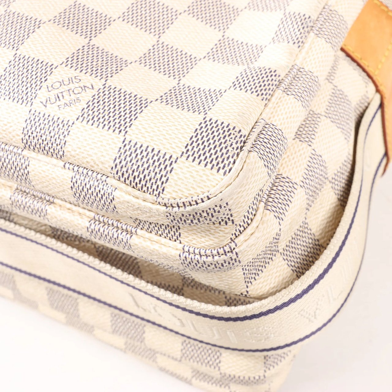 Louis Vuitton Louis Vuitton Damier Azur Naviglio Shoulder Bag in Beige N51189 Beige